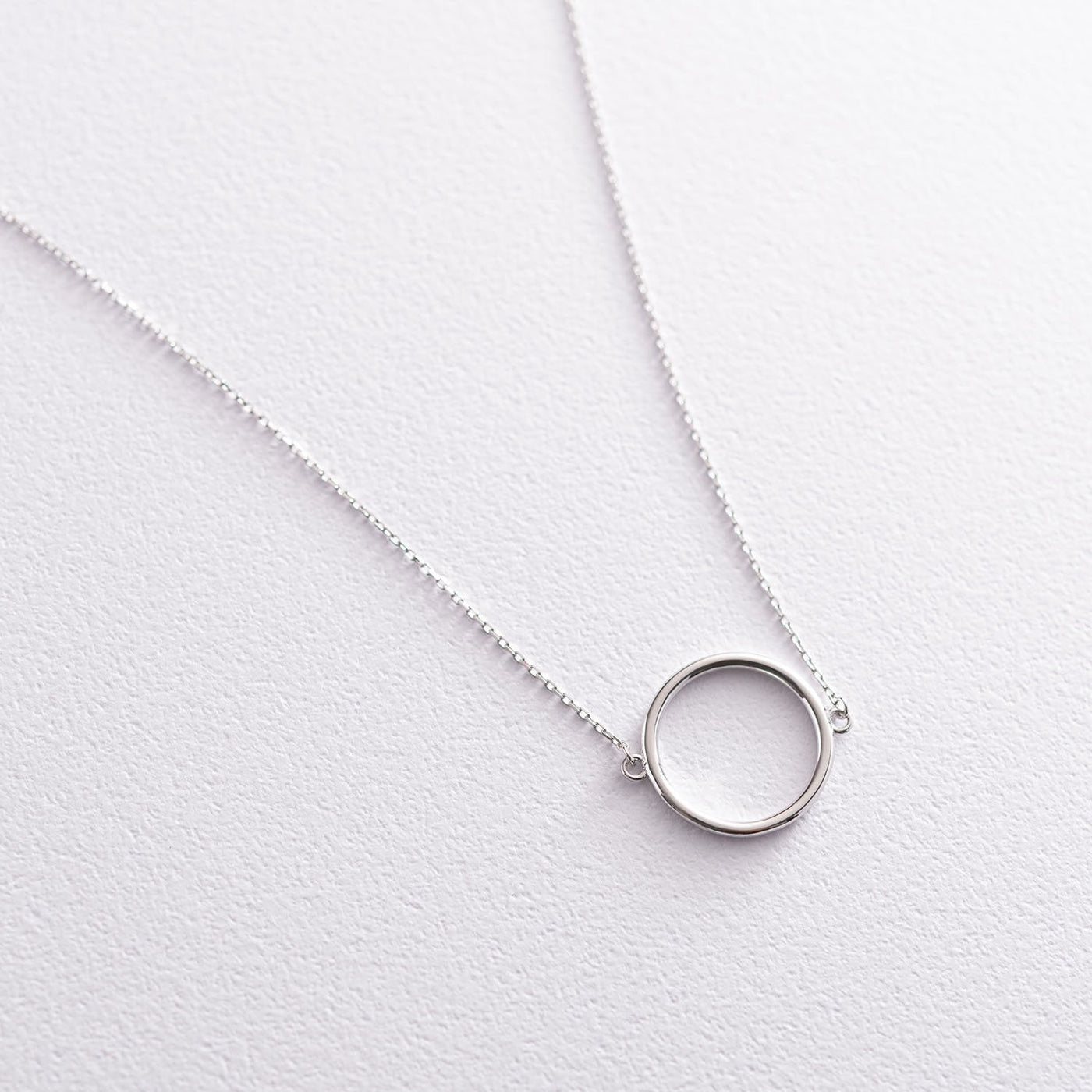 White Gold Circle Necklace