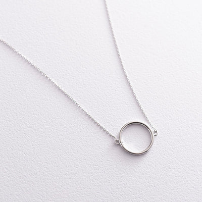 White Gold Circle Necklace