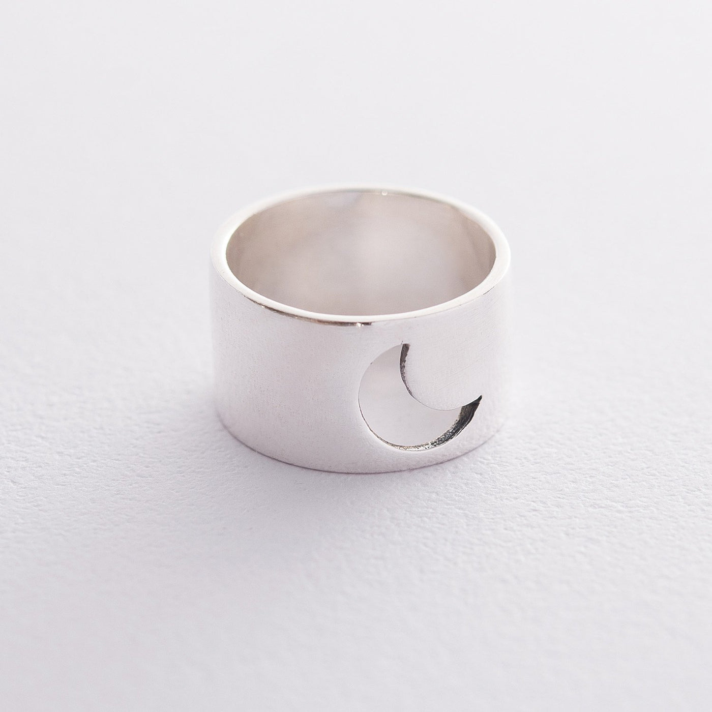 Moon silver ring