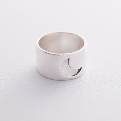 Moon silver ring