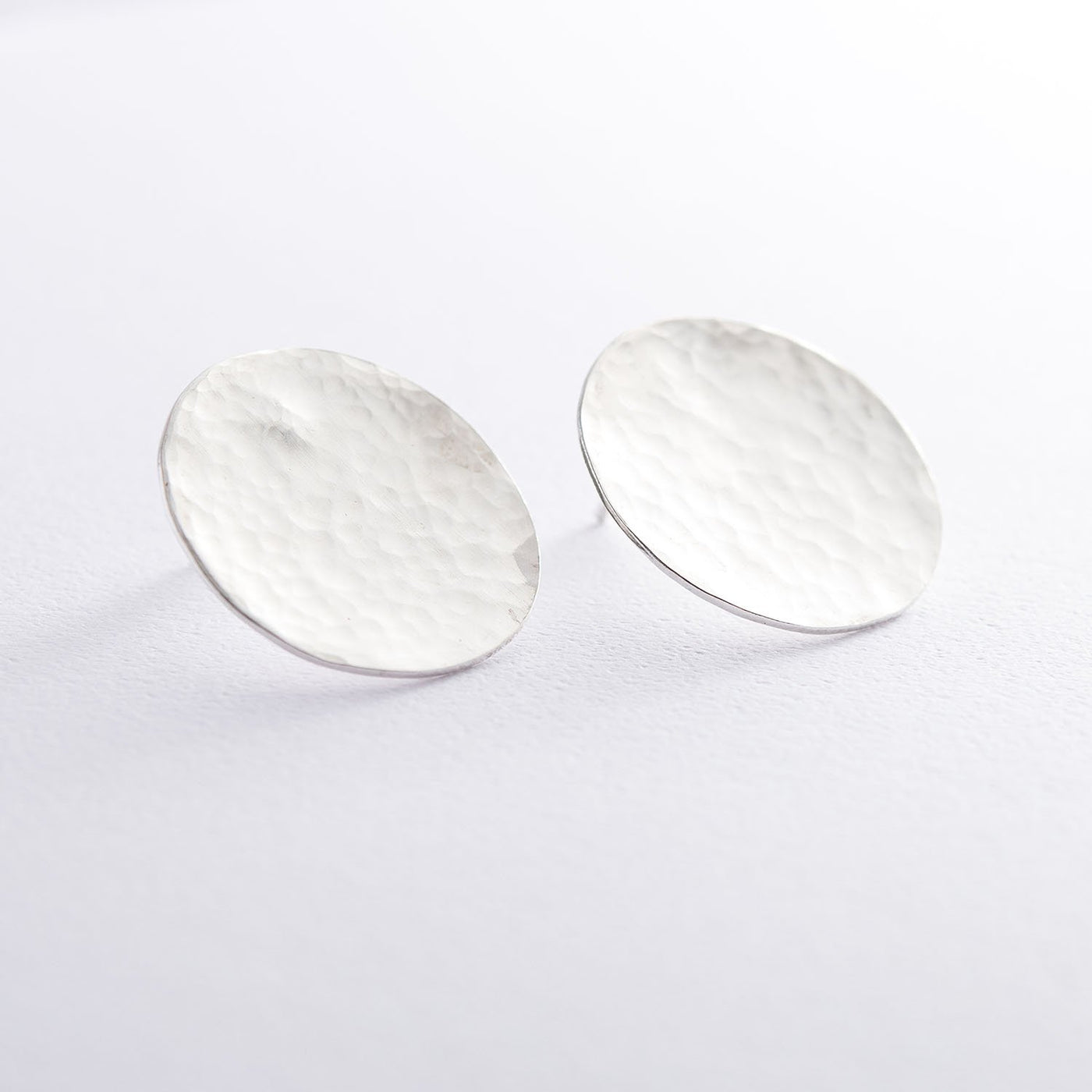 Large silver stud earrings Sunbeams