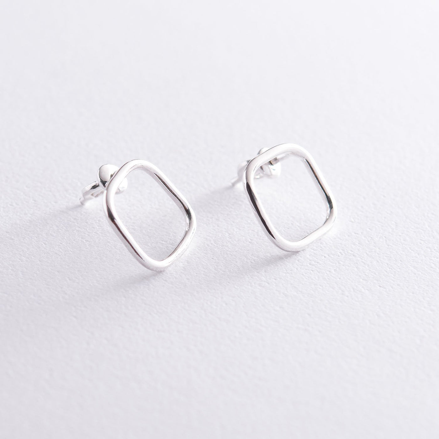 Silver special stud earrings