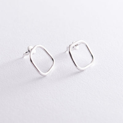 Silver special stud earrings