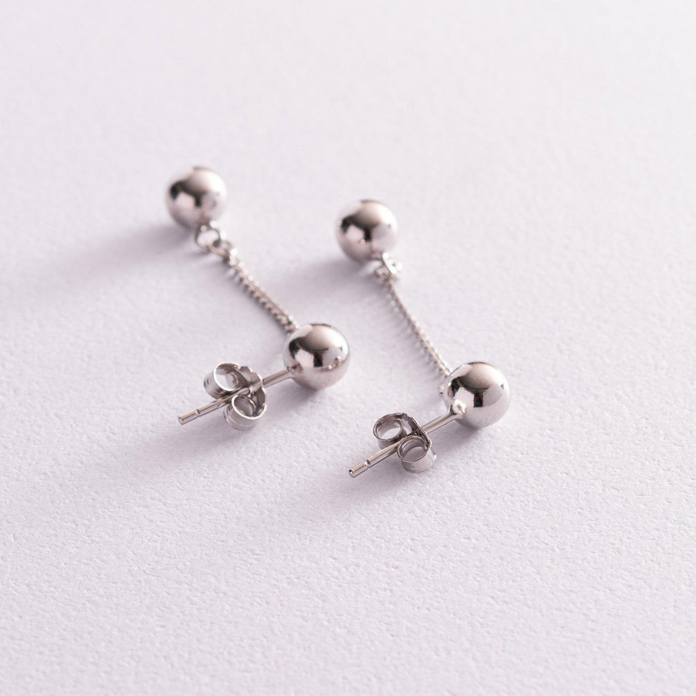 Silver ball earrings