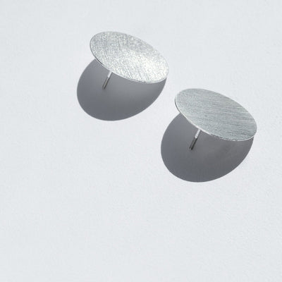 Silver Large Matte earrings Comet