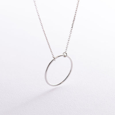 Silver big circle necklace