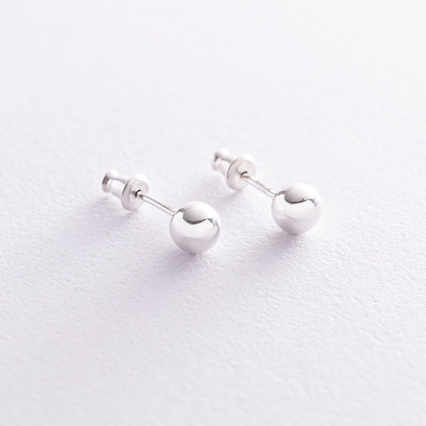 Silver ball stud earrings