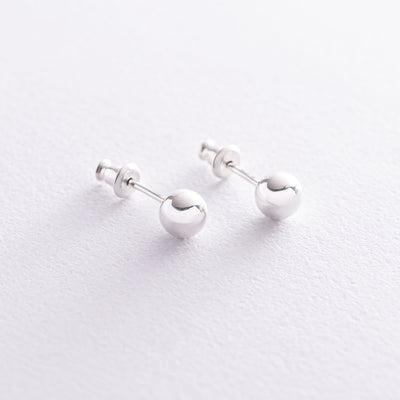 Silver ball stud earrings