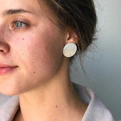 Silver Large Matte earrings Comet