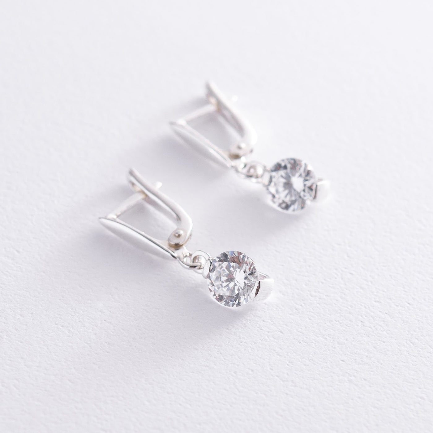 Silver earrings with cubic zirconia