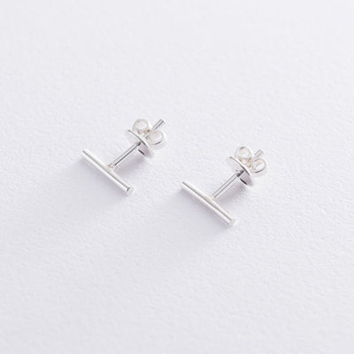 Silver minimalist stud earrings