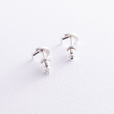 Silver moon stud earrings