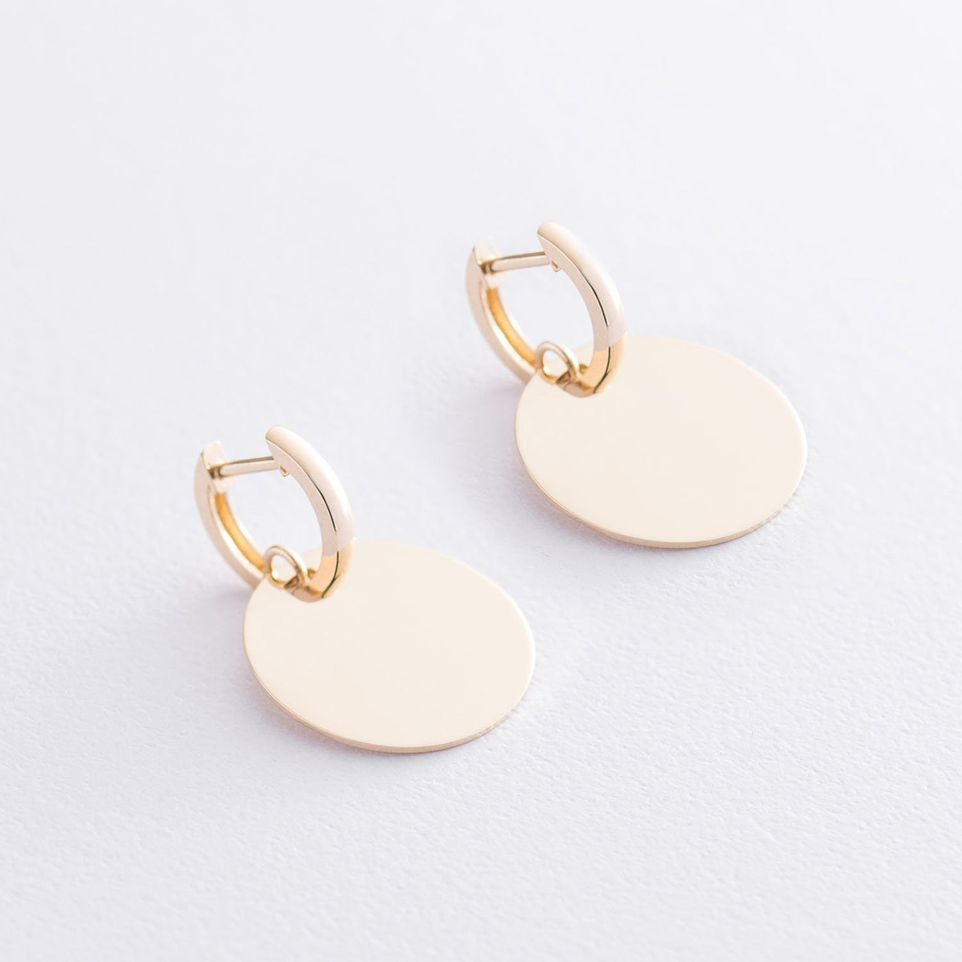 Yellow gold large coins earrings