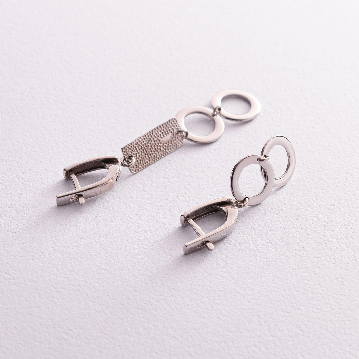 Asymmetrical silver earrings