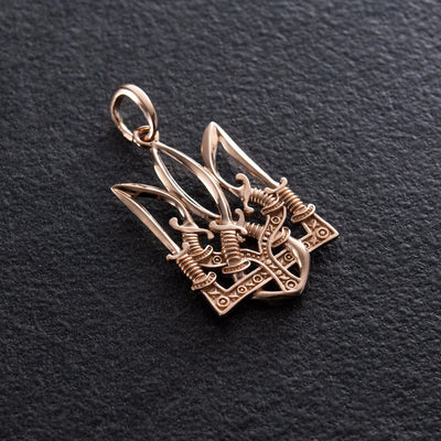 Gold Pendant "Trident with sabers"