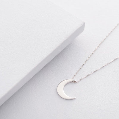 White gold Moon Necklace