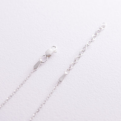 Silver necklace Interlacing of rings