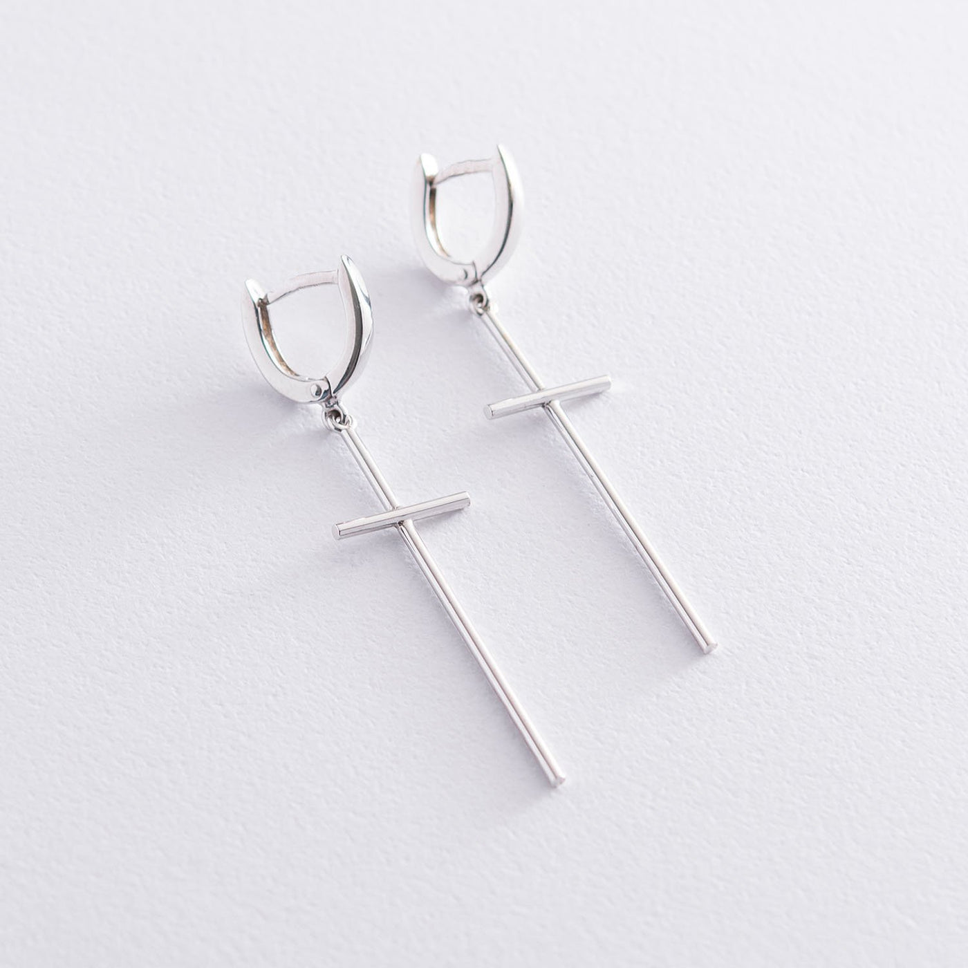 Silver cross earrings