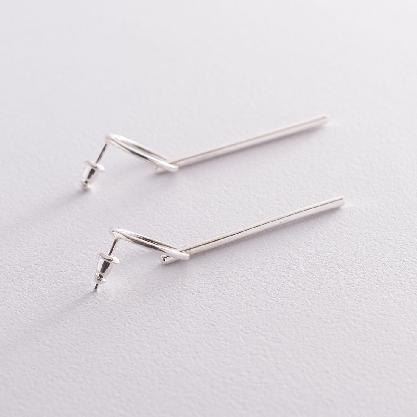 Silver geometrical stud earrings