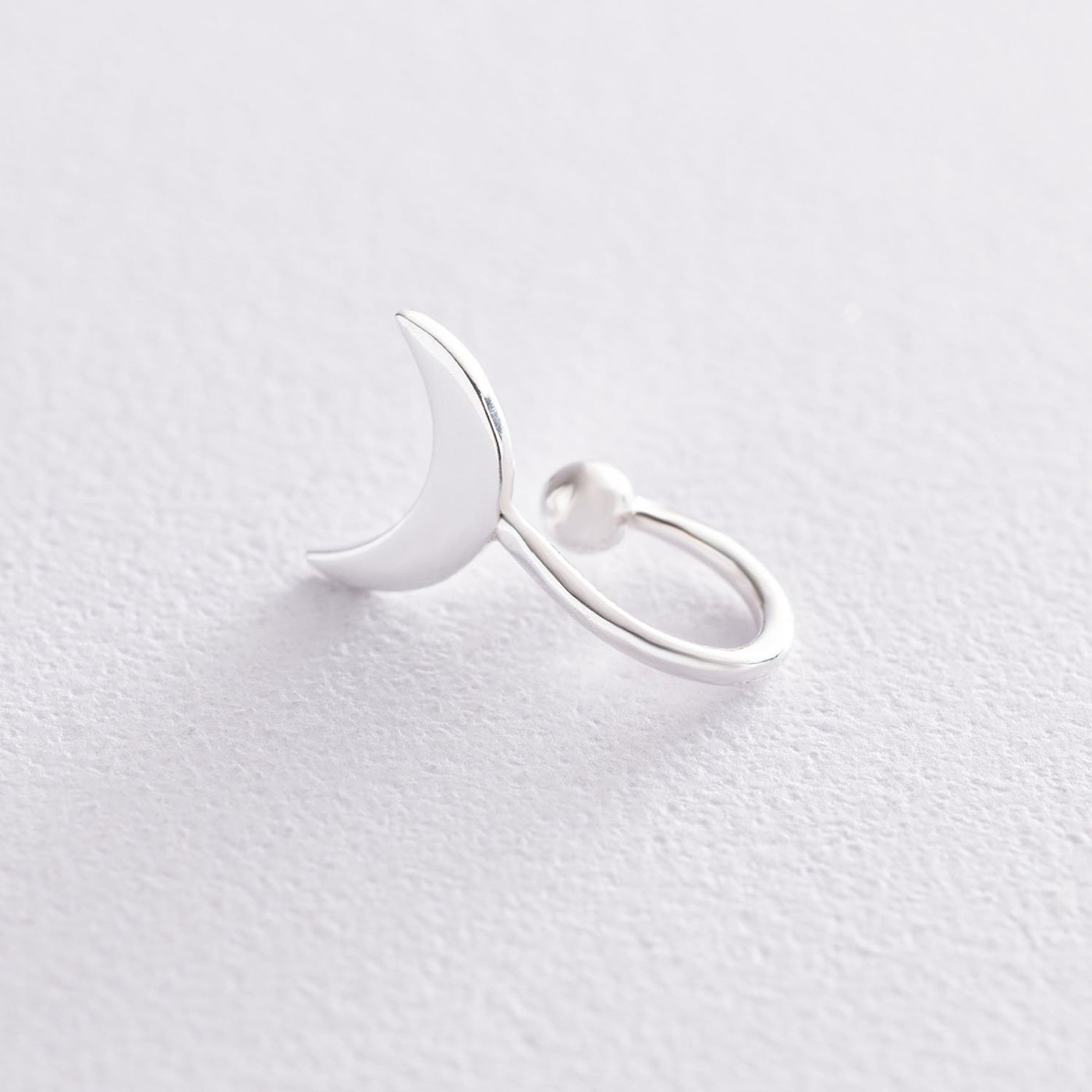 Silver moon ear cuff earring