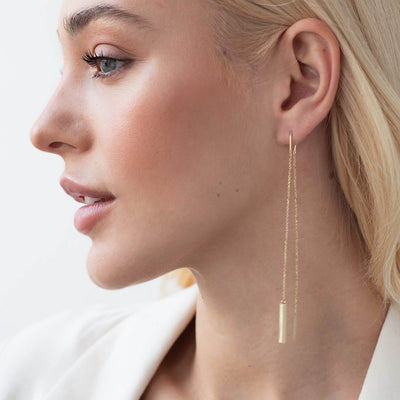 Gold chain earrings