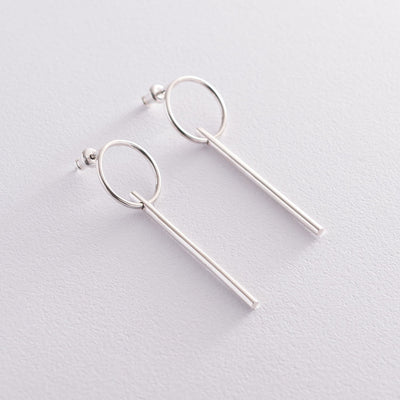 Silver geometrical stud earrings