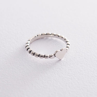 Silver heart ring