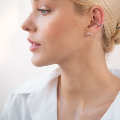 Silver ear cuff earring