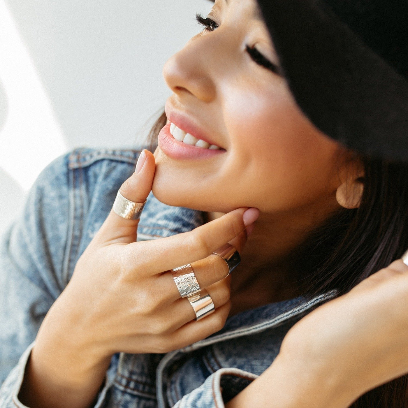 Wide silver Pluto ring