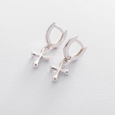 Silver Cross earrings