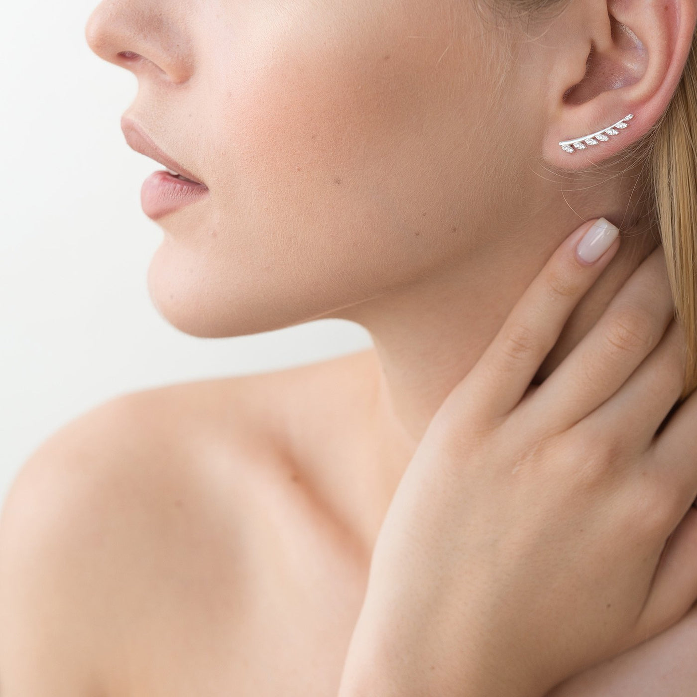 Silver Climber earrings Leaves