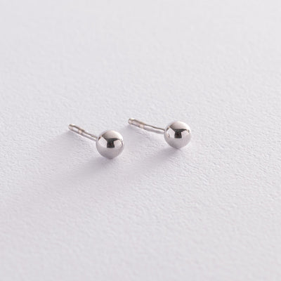 Silver ball stud earrings