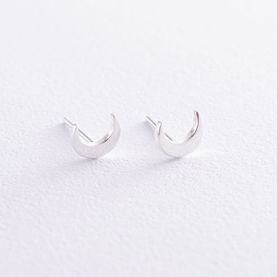 Silver moon stud earrings