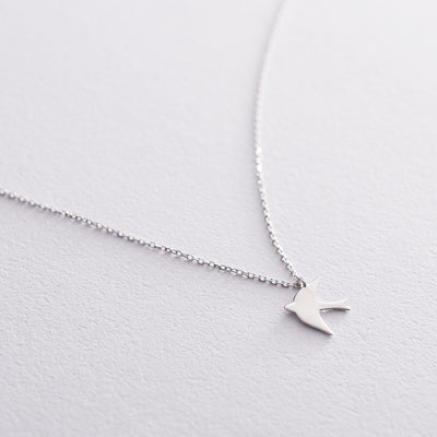 White Gold Swallow Necklace