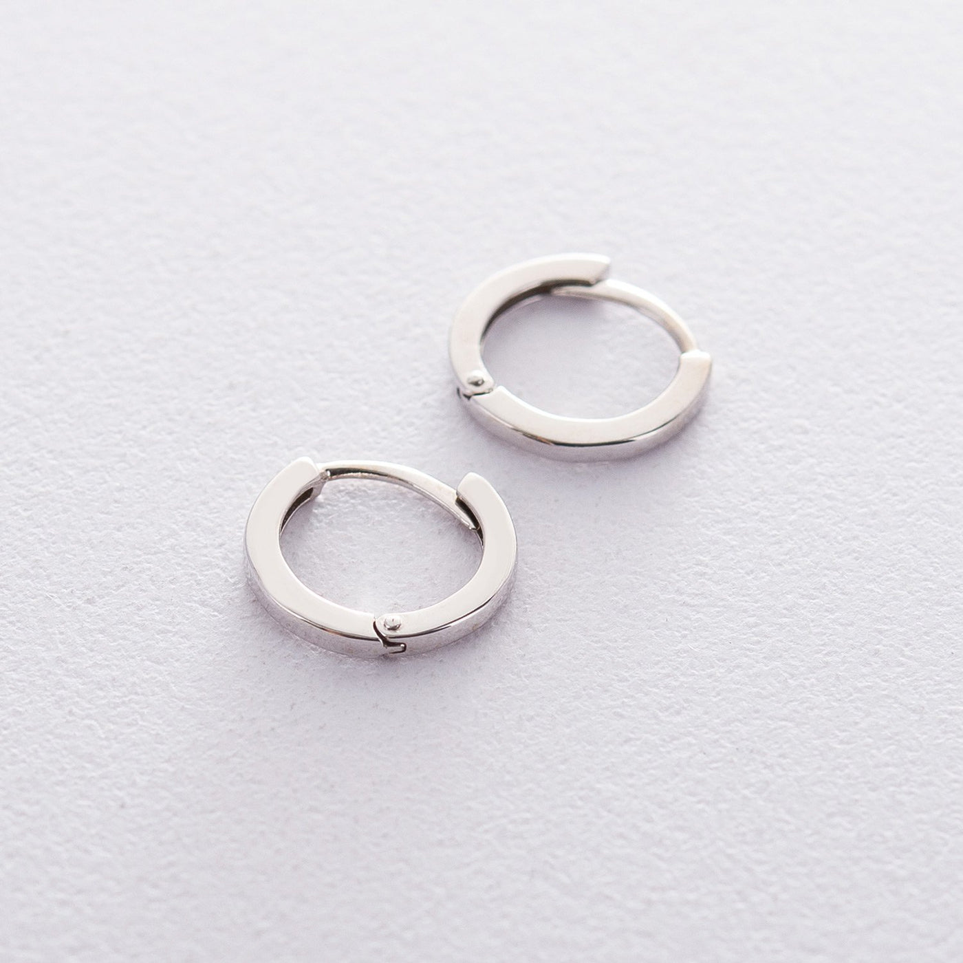 White gold hoop earrings