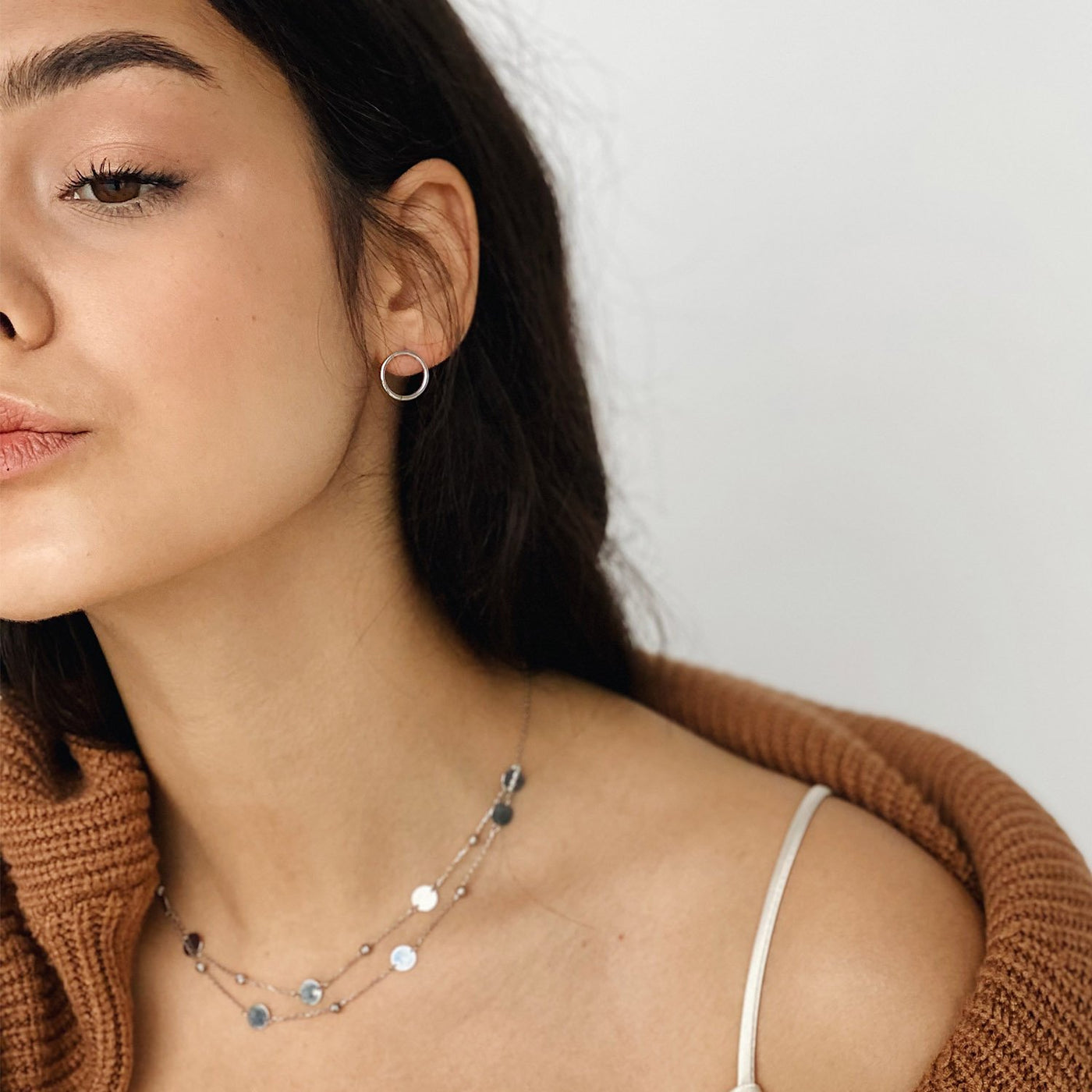 Silver necklace with coins