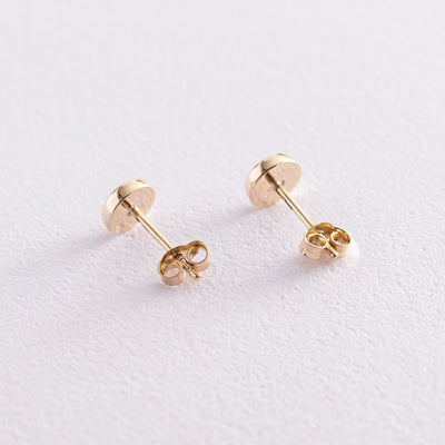 Gold Stud Earring Shining (synthetic opal) 6 mm