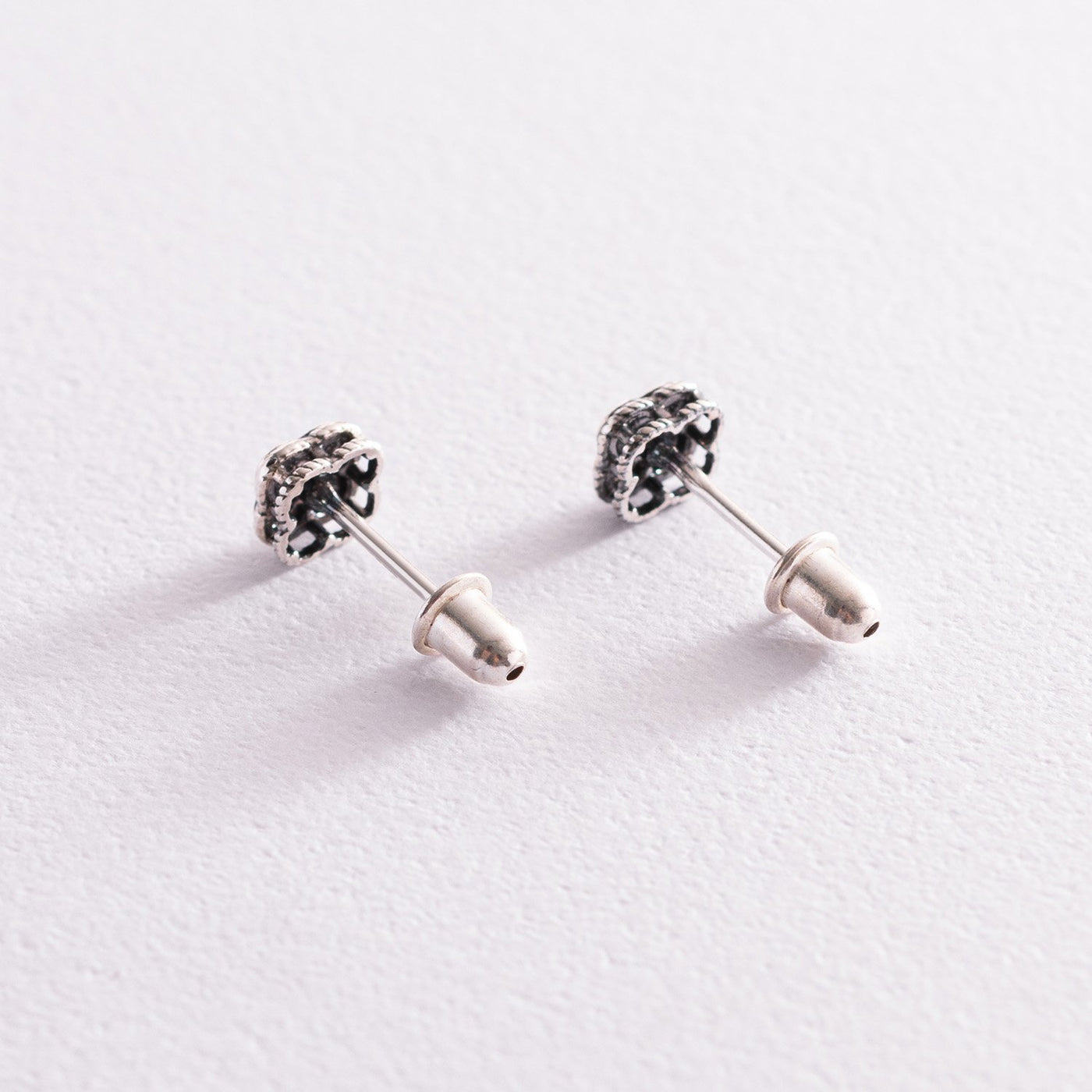 Silver Clover Stud Earrings