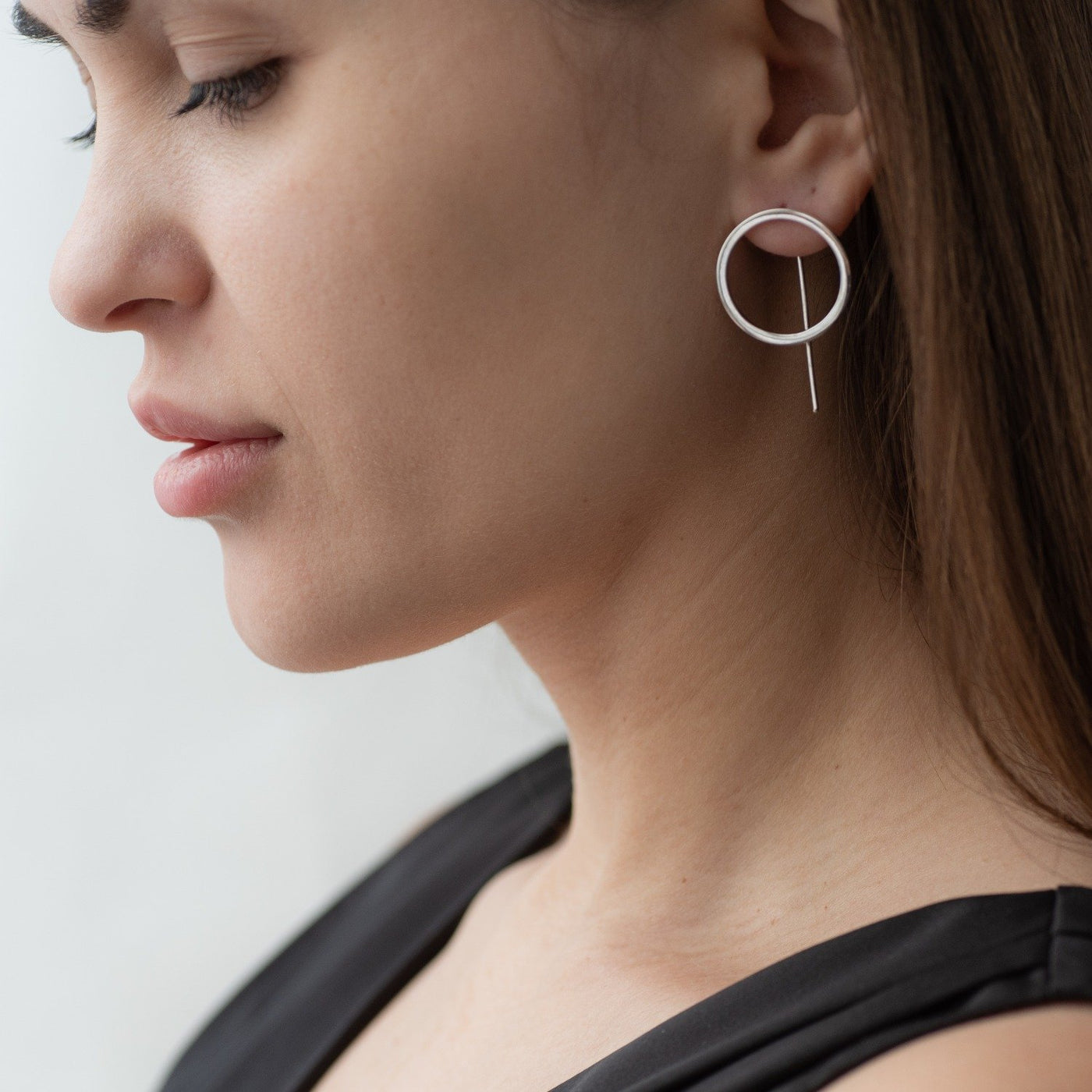 Silver geometric earrings