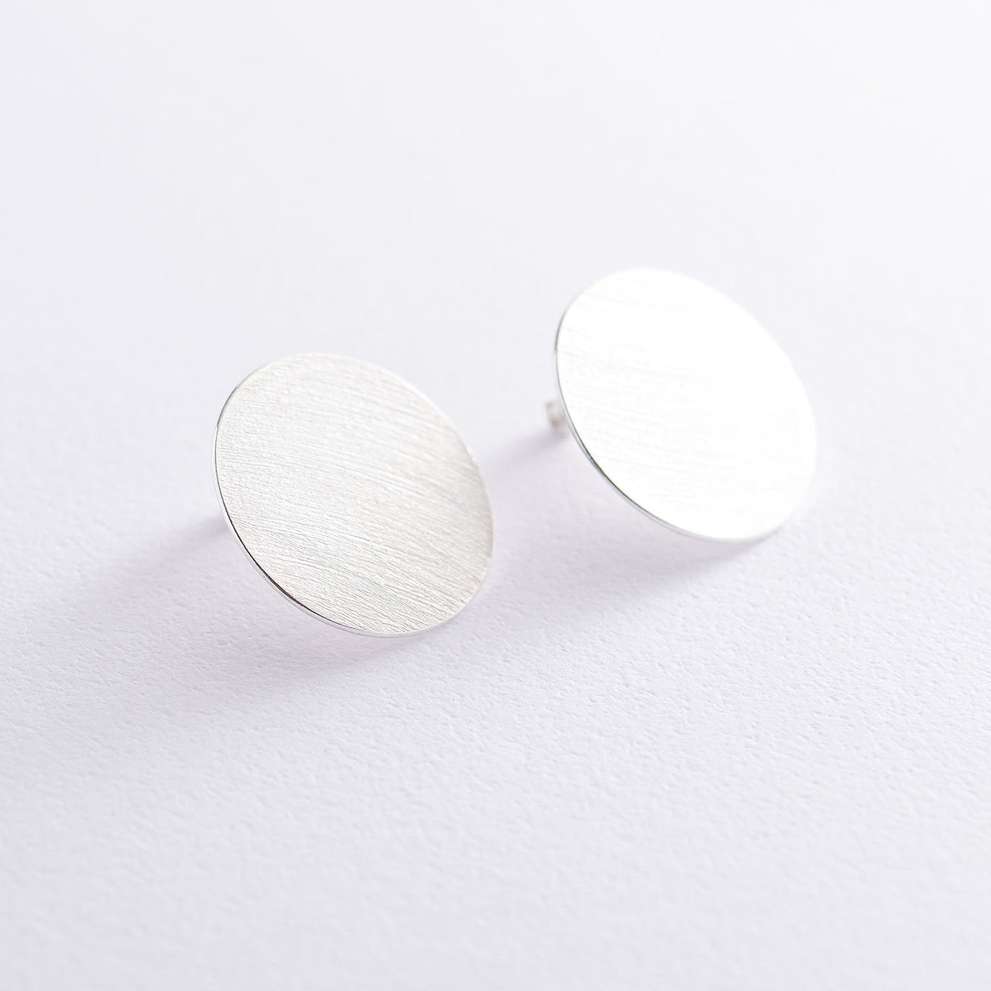 Silver matte earrings Comet 2.1 cm