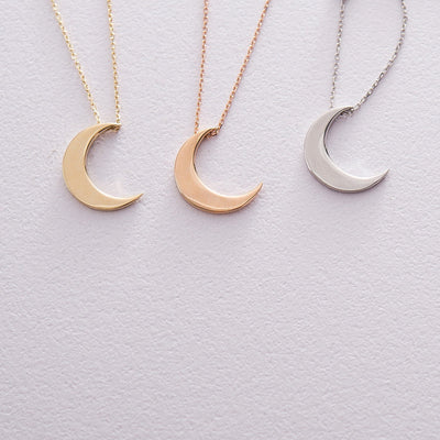 White gold Moon Necklace