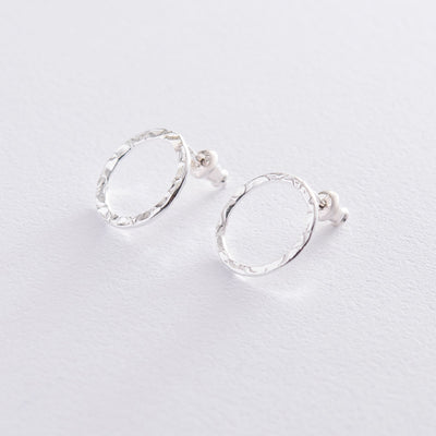 Silver shimmering earrings (1.6 cm)