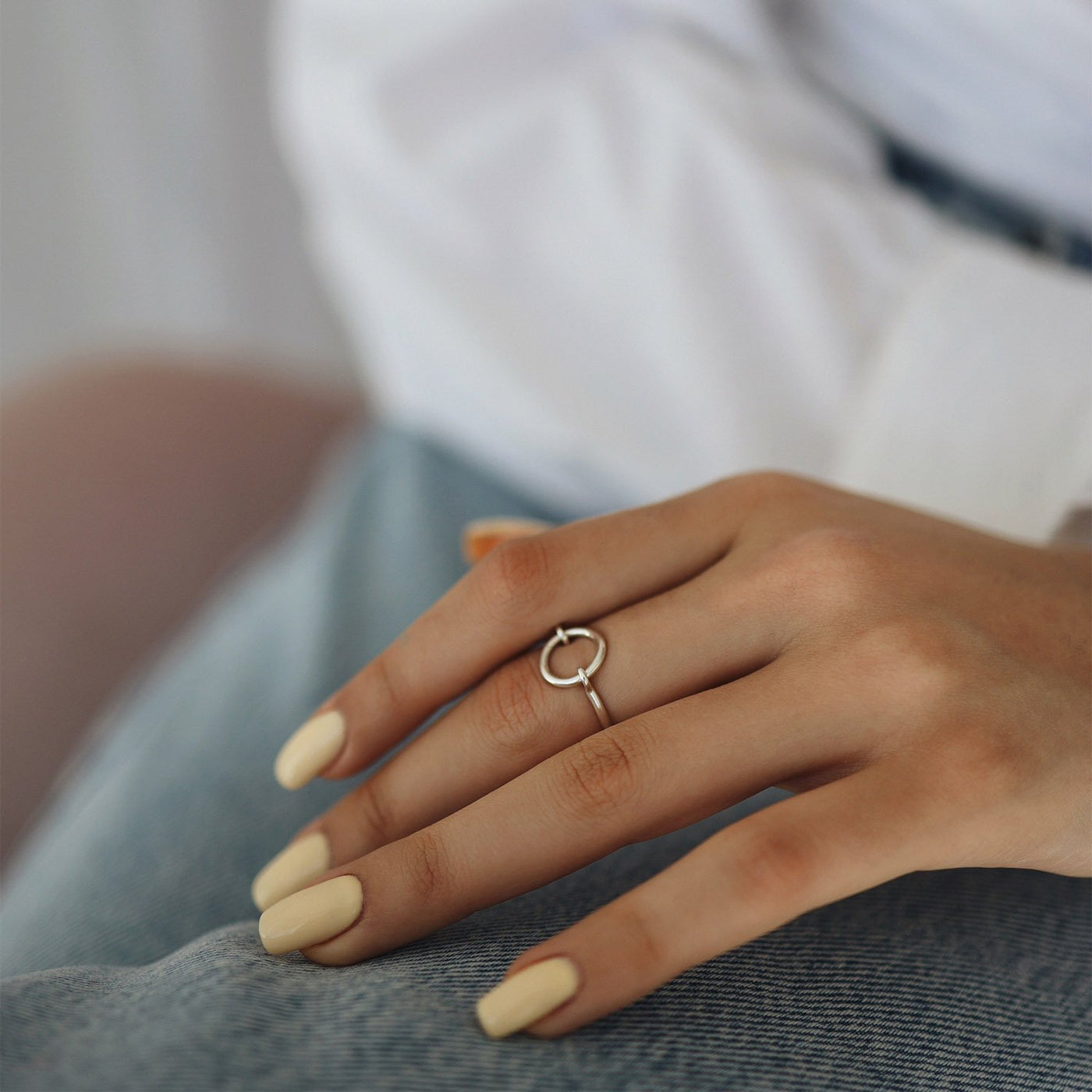 Silver circle ring