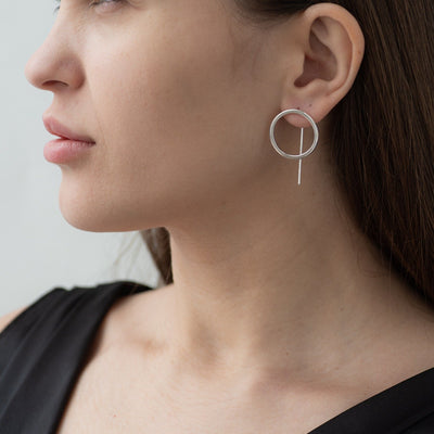 Silver geometric earrings