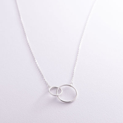 Silver necklace Interlacing of rings