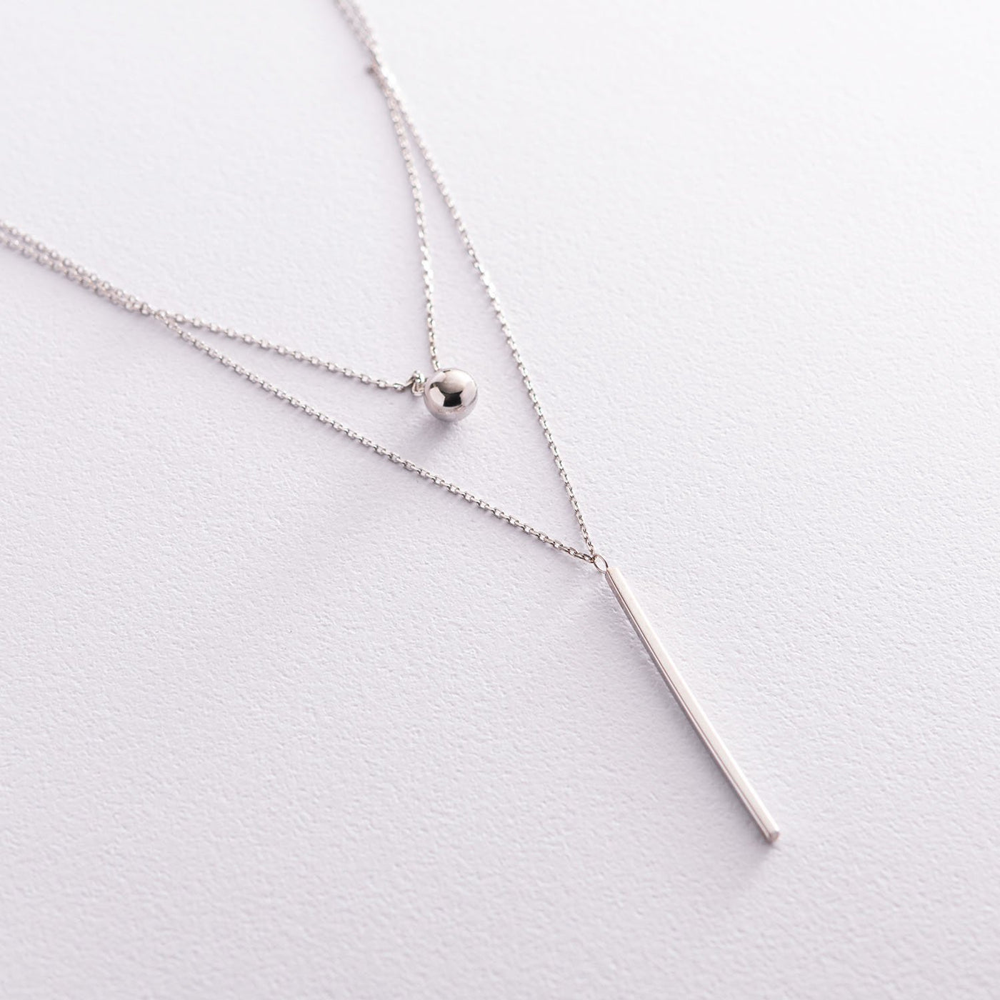 White Gold Ball Chloe Necklace