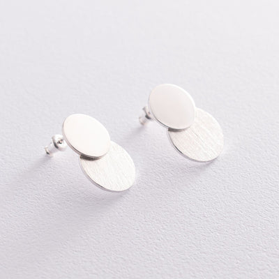 Silver Circle Stud Earrings