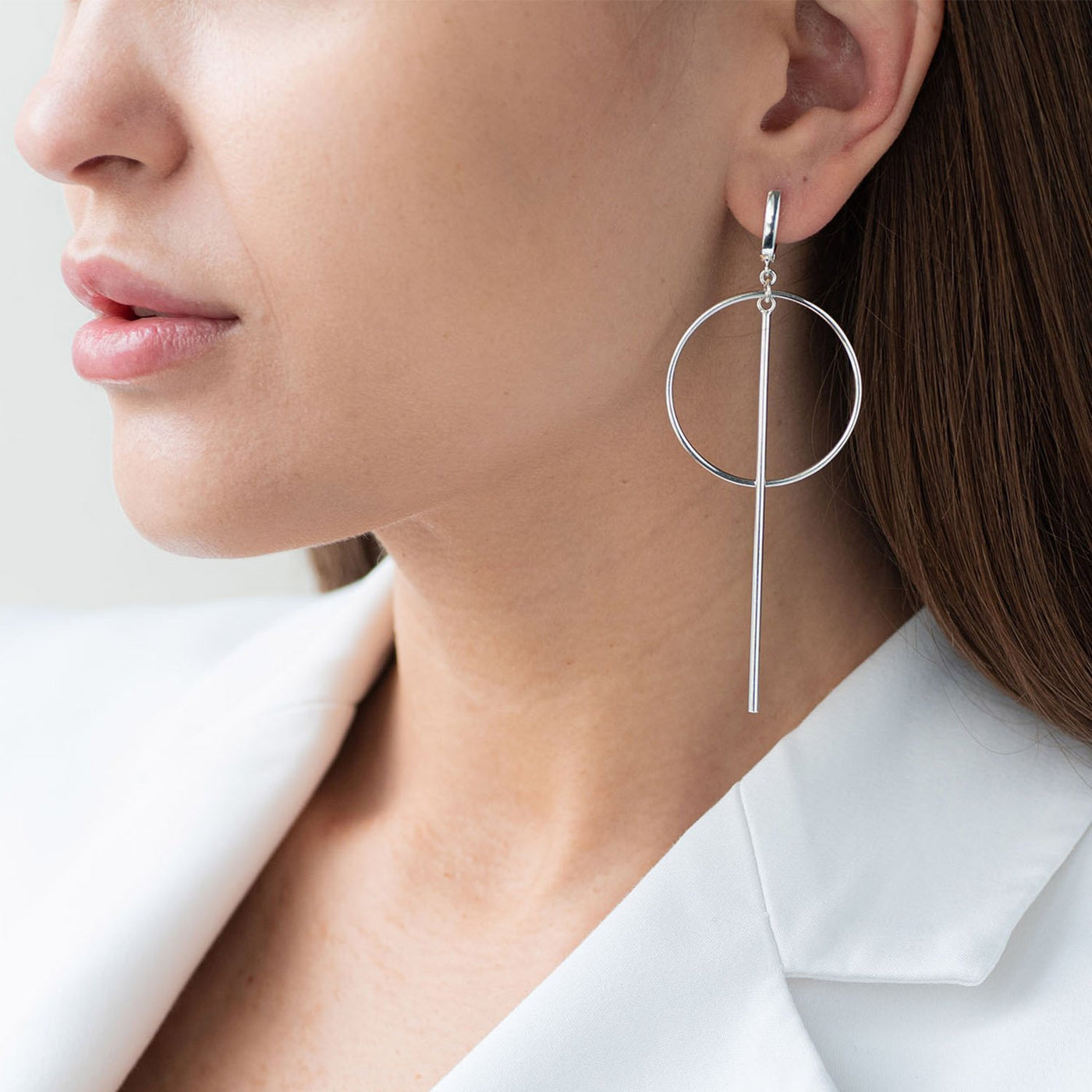 Silver geometrical earrings