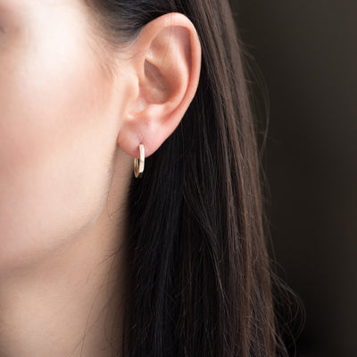 Yellow gold hoop earrings