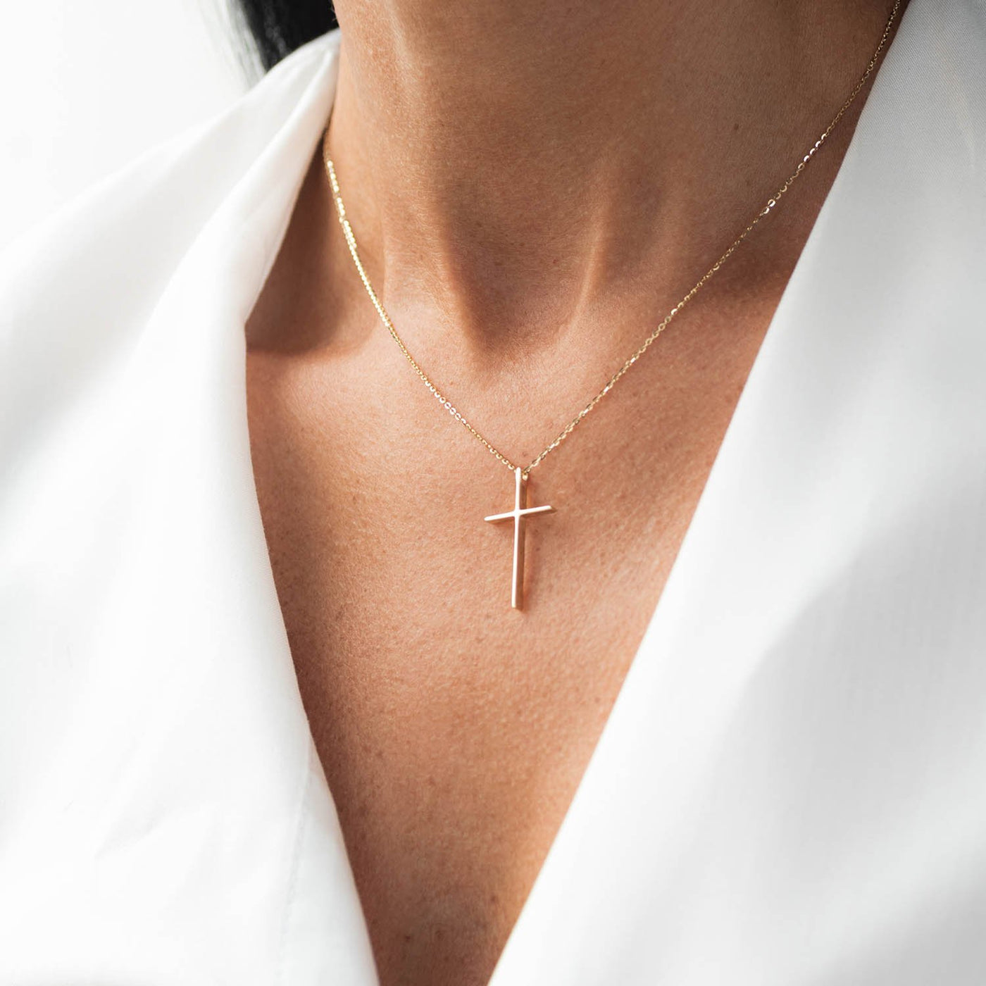 Yellow Gold Cross Necklace